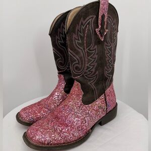 Roper Little Kids Pink Glitter Cowgirl Cowboy Boots Western Size 3